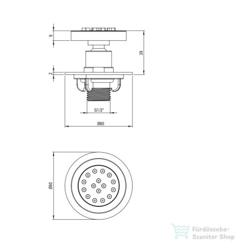 Deante CASCADA zuhanyfúvóka, kerek,  króm NAC_077K