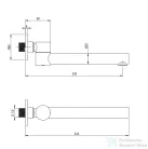 Deante CASCADA ívelt kádkifolyó 215 mm, mozgatható, titanium NAC_D87K