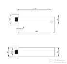 Deante CASCADA kádkifolyó 190 mm szögletes, fekete NAC_N82K