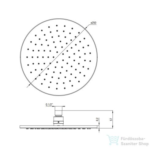 Deante CASCADA kerek fejzuhany, szálcsiszolt arany NAC_R00K