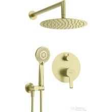   Deante ARNIKA falsík alatti zuhanyszett, csapteleppel, esőztetővel, szálcsiszolt arany NAC_R9QP