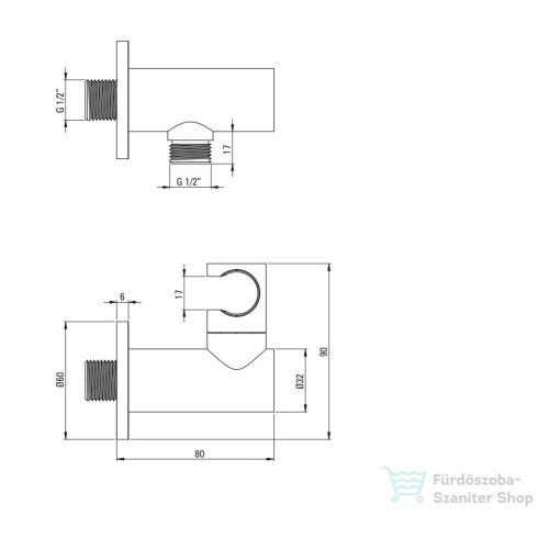 Deante Cascada kerek gégecsőcsatlakozós zuhanytartó, arany NAC_Z57K