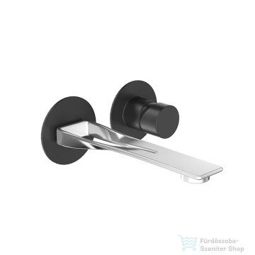   Webert One-B fali mosdócsaptelep inox/fekete színben, leeresztő nélkül,  NB830606.441