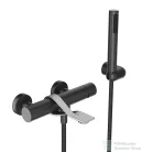 Webert One-B kádcsaptelep zuhanyszettel inox/fekete színben NB850101.441