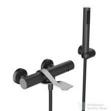   Webert One-B kádcsaptelep zuhanyszettel inox/fekete színben NB850101.441