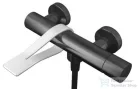 Webert One-B kádcsaptelep zuhanyszettel inox/fekete színben NB850101.441