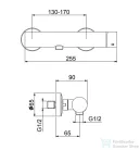 Webert ONE-B zuhany csaptelep, zuhanyszett nélkül, fekete NB870102.560