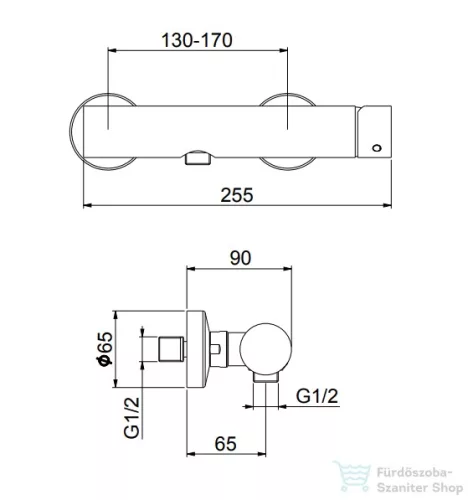 Webert ONE-B zuhany csaptelep, zuhanyszett nélkül, fekete NB870102.560