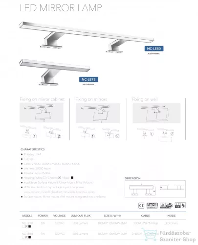 Leziter Luxx led lámpa 300mm NC-LE78