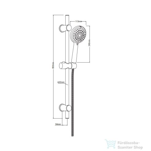 Deante BORO rudas zuhanyszett, 6-funkciós, króm NER_051K