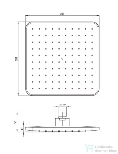 Deante NEO BORO Square 201 mm-es fejzuhany, matt fekete NER_N38K