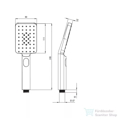 Deante ALPINIA 3-funkciós kézizuhany, fekete NGA_N51S