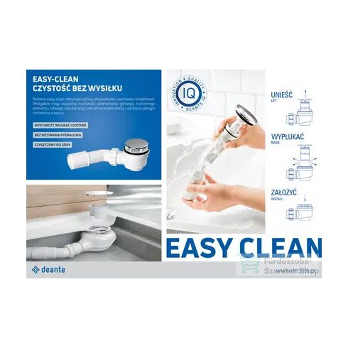 Deante EASY-CLEAN felülről tisztítható mosdó leeresztő szifonnal, króm NHC_010C