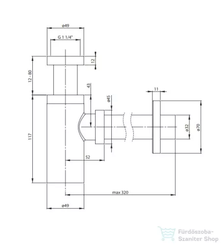 Deante dizájn mosdó szifon, króm NHC_031K