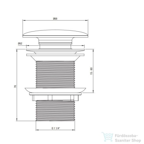 Deante click-clack gránit mosdó leeresztő, fekete NHC_N12A