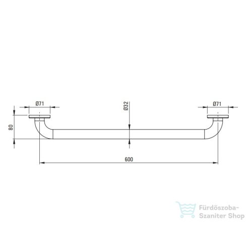 Deante LEHNEN fali kapaszkodó 600 mm, polírozott acél NIL_041C
