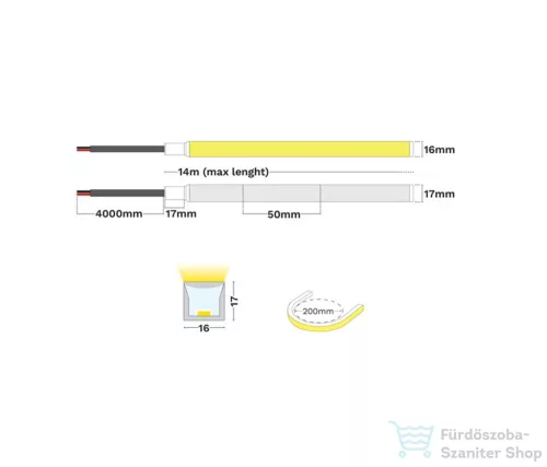 Nova Luce Gomu Pro Underwater LED szalag, IP68, 2700K, 610lm, 14m NL-9530052