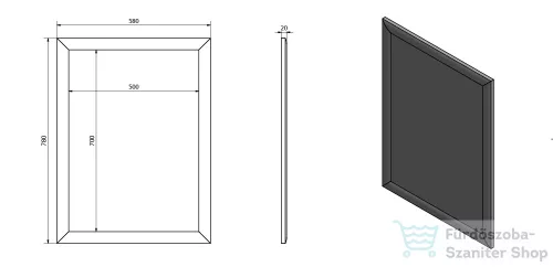 Sapho ESTA tükör fa kerettel, 580x780mm, ezüst csíkos (NL395)