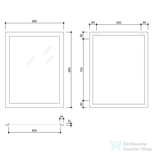 Sapho ROMINA tükör fa kerettel, 680x880mm, antik bronz (NL397)