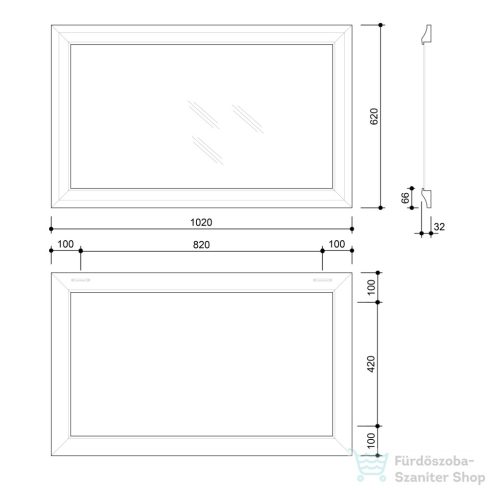 Sapho AMBIENTE tükör fa kerettel, 620x1020mm, antik bronz (NL701)