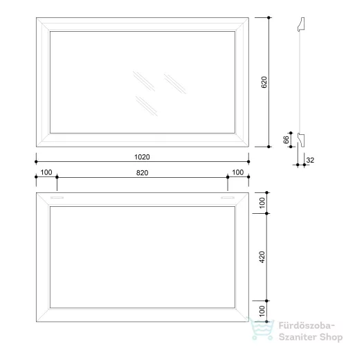 Sapho AMBIENTE tükör fa kerettel, 620x1020mm, antik bronz (NL701)