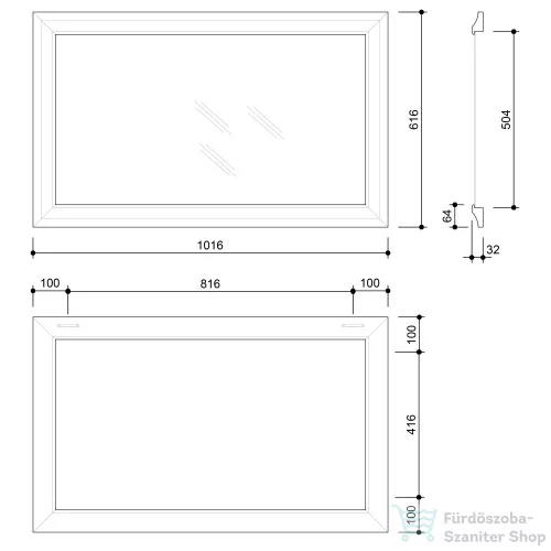 Sapho AMBIENTE tükör fa kerettel, 620x1020mm, antik bronz (NL706)