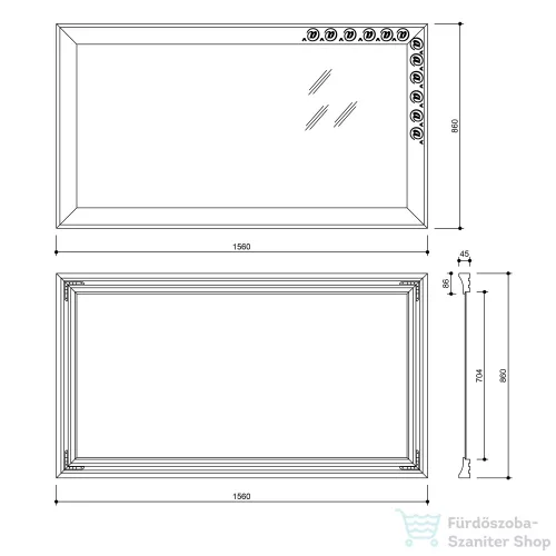 Sapho MANTILA tükör fa kerettel, 860x1560mm, antik (NL741)