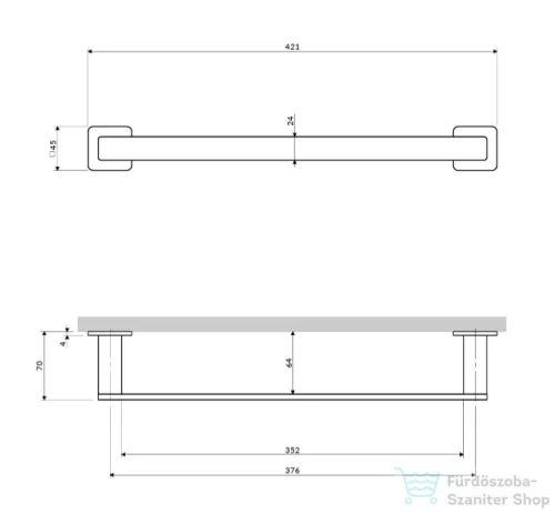 Omnires NELSON 42 cm-es törölközőtartó, króm NL80214CR