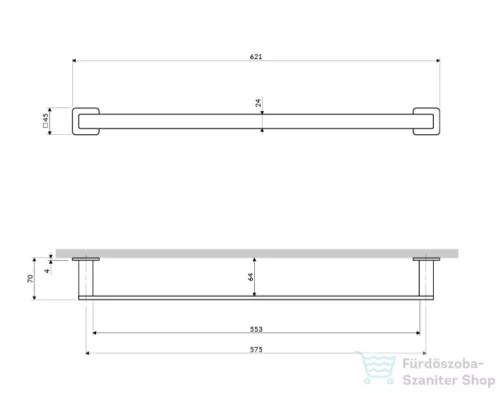 Omnires NELSON 62 cm-es törölközőtartó, króm NL80216CR