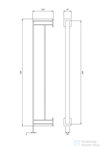 Omnires NELSON 62 cm-es dupla törölközőtartó, króm NL80226CR