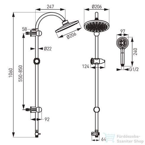 Ferro Rondo zuhanyszett fej- és kézizuhannyal NP21