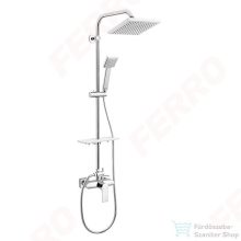   Ferro Algeo Square - komplett zuhanyrendszer fej- és kézizuhannyal, csapteleppel NP74-BAQ7U