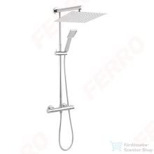   Ferro Trevi Square - Zuhanyszett fejzuhannyal, kézizuhannyal, termosztátos csapteleppel NP75SQ-TRV7U