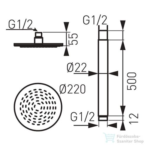 Ferro Rotondo 9 mennyezeti fejzuhany szett NPT02
