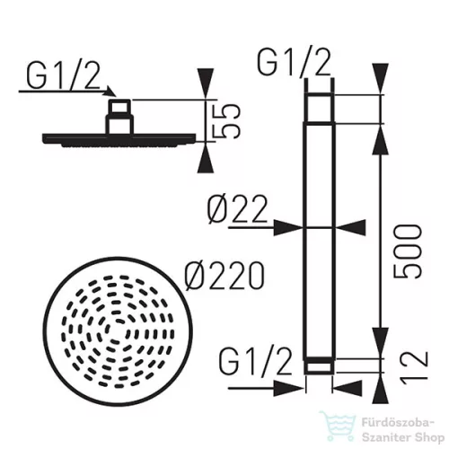 Ferro Rotondo 9 mennyezeti fejzuhany szett NPT02