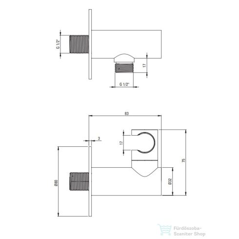 Deante SILIA sarokcsatlakozó kézizuhany tartóval, fehér NQS_A57K