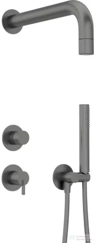 Deante SILIA falsík alatti zuhanyszett, csapteleppel, fejzuhannyal, titanium NQS_D9XK