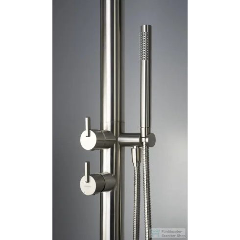 Deante SILIA szabadonálló zuhanyoszlop esőztető zuhanyfejjel, szálcsiszolt acél NQS_F0YK
