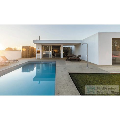 Deante SILIA szabadonálló zuhanyoszlop esőztető zuhanyfejjel, szálcsiszolt acél NQS_F0YK