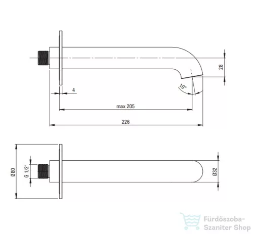 Deante Silia kádkifolyó, fekete NQS_N81K