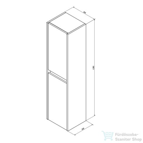 Sapho NIRONA állószekrény, 2 ajtóval, balos/jobbos, 35x140x30cm, mokka tölgy (NR350-1212)