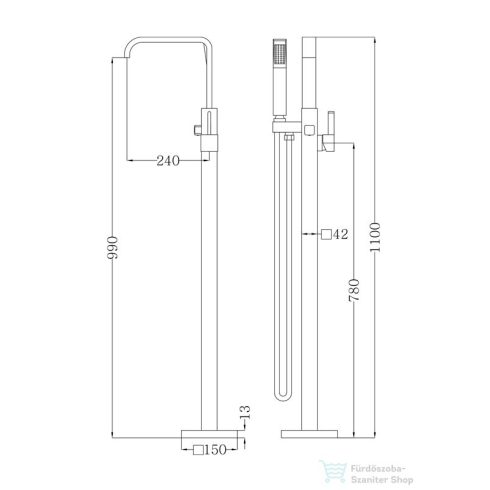 Niwell FARO szabadonálló csaptelep, króm
