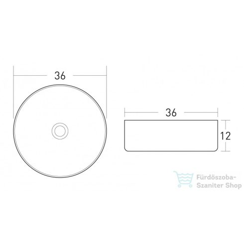 Niwell ANA pultra építhető mosdó 36x36x12 cm