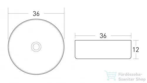 Niwell ANA pultra építhető mosdó 36x36x12 cm