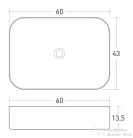 Niwell CARLA pultra építhető mosdó 60x43x13,5 cm