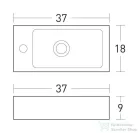 Niwell ONA pultra vagy falra szerelhető mosdó 37x18x9 cm