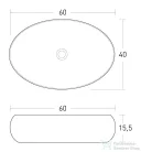 Niwell SOFIA pultra építhető mosdó  60x40x15,5 cm