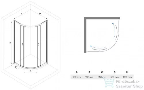 N-smart Lotus Art 90x90x190 cm zuhanykabin