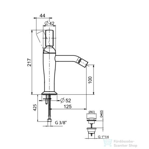 Webert Opera bidet csaptelep króm színben OA840101.015