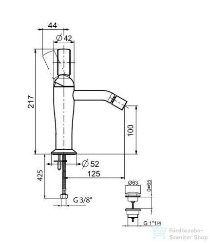 Webert Opera bidet csaptelep króm színben OA840101.015